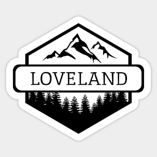 Loveland Colorado Mountains and Trees Sticker